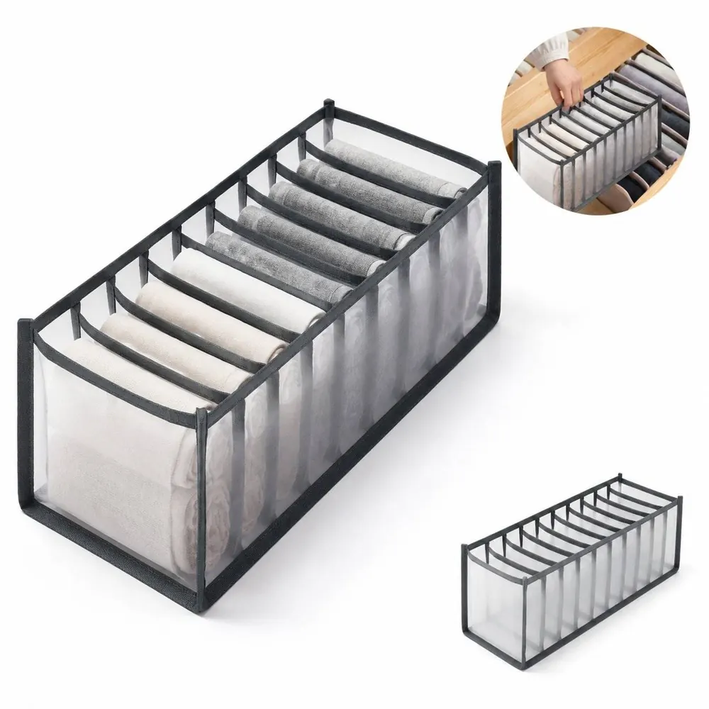 11-Block Breathable Nylon Mesh Sock Drawer Organizer 2