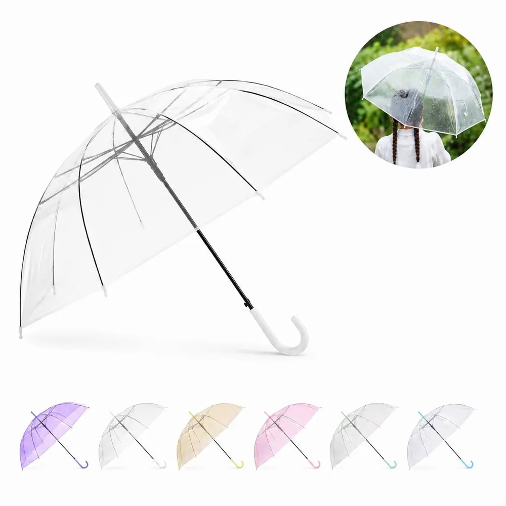 Auto-Open Clear PVC Umbrella with Transparent Canopy 2