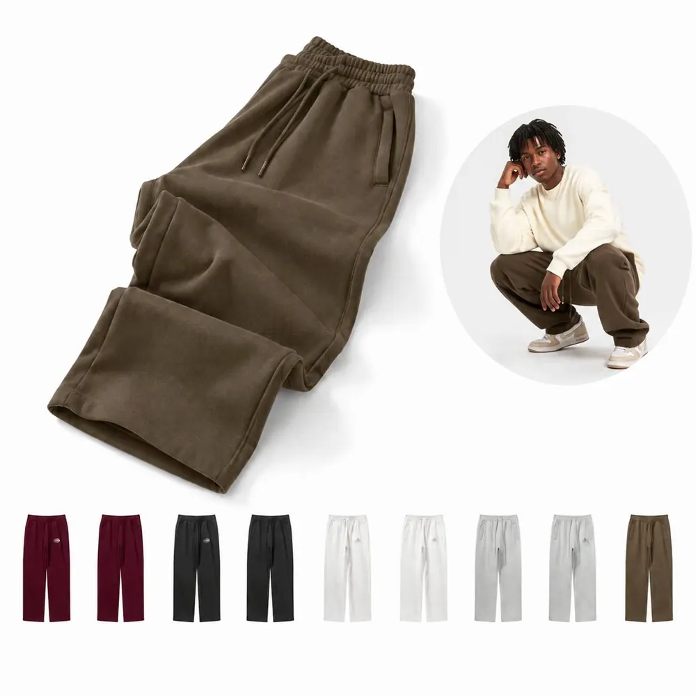 Heavyweight Fleece Lined Loose Sweatpants with Pockets 2