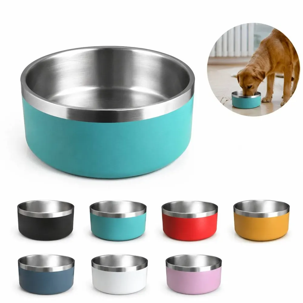 Stainless Steel Pet Bowl 42oz, Double-Layer Non-Slip 2
