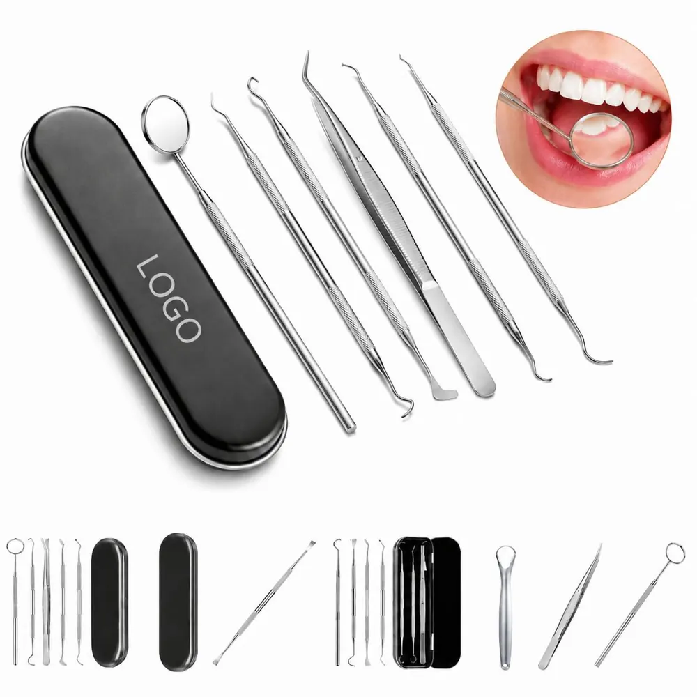 Stainless Steel Dental Cleaner Kit with Tongue Scraper