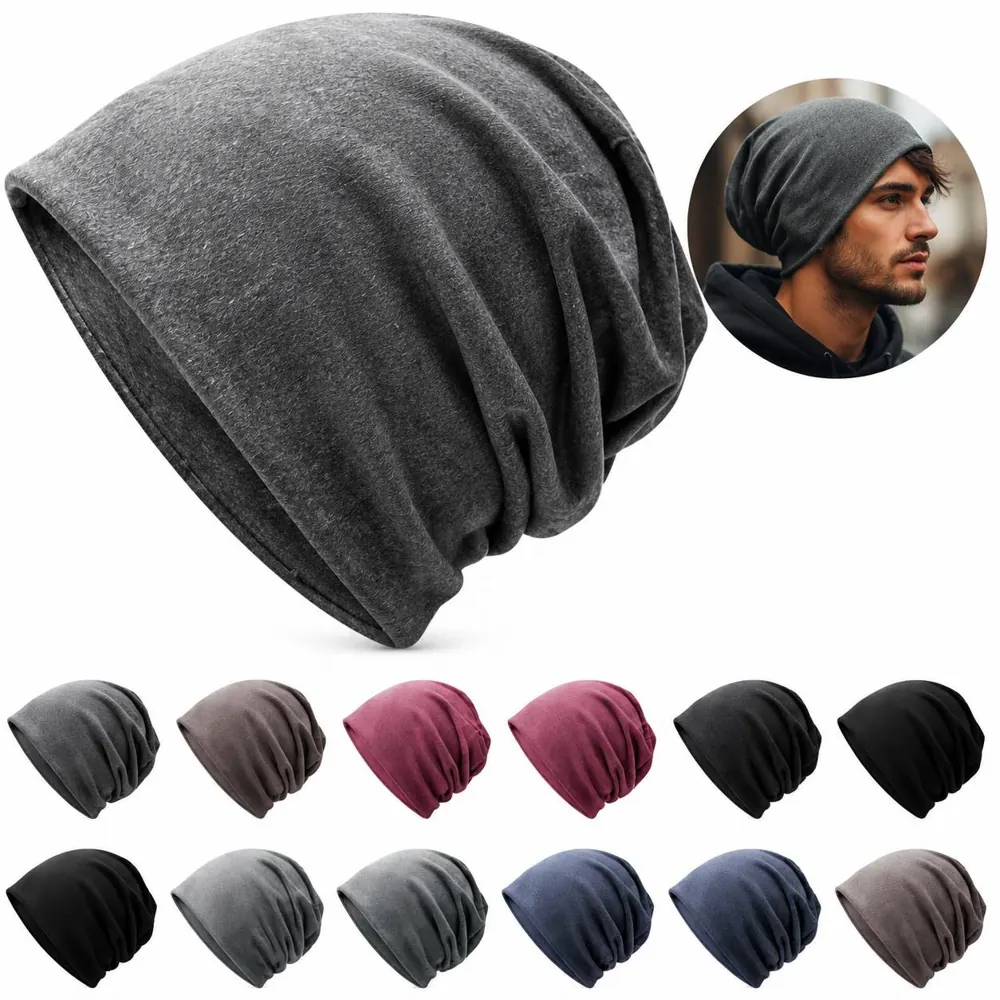 Unisex Double-Layer Knit Beanie Cuffed Winter Hat 2
