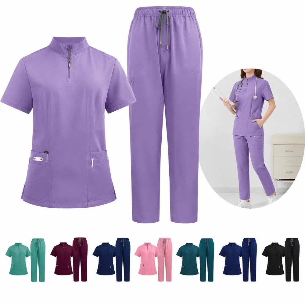 4-Way Stretch Mandarin Scrub Set for Medical Professionals 2