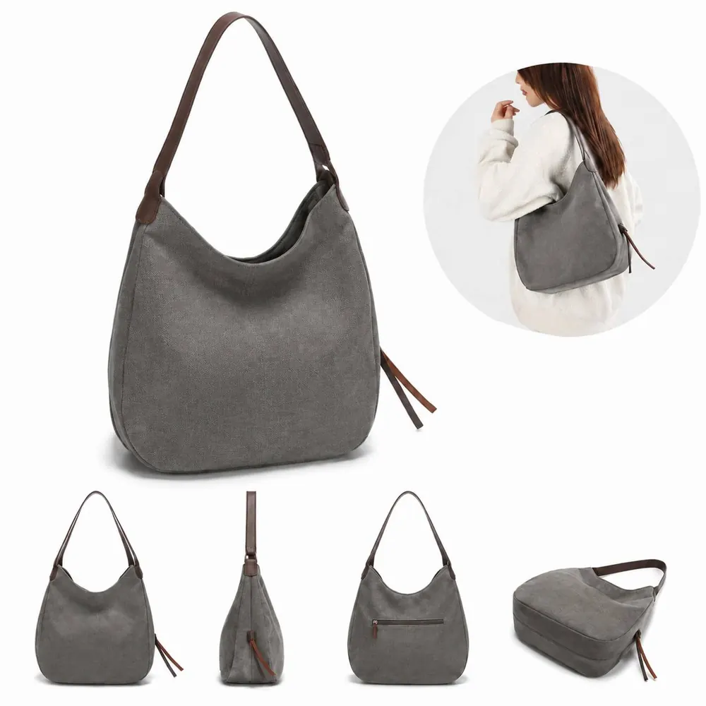Korean Canvas Tote Bag with Multiple Pockets 2