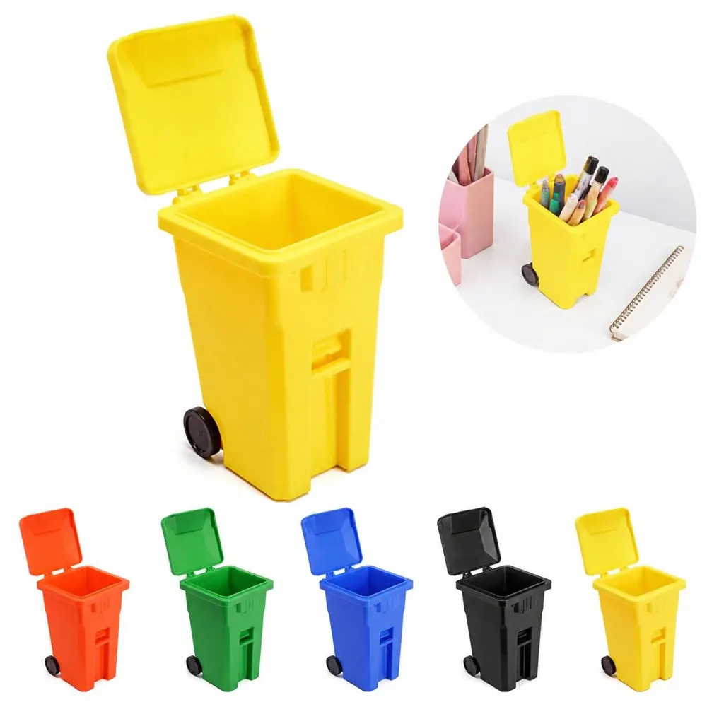 Mini Trash Can Organizer with Pencil Cup Holder for Desk 2