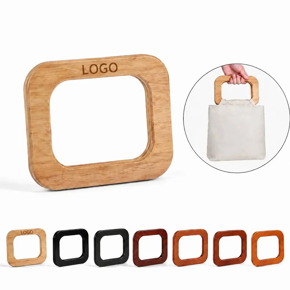 DIY Wooden Bag Handle Hardware Kit with Metal Clasps