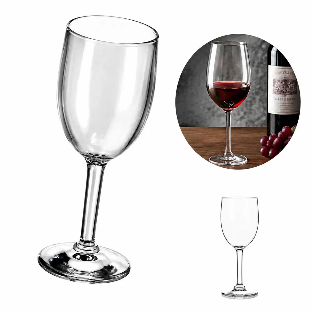 9oz Shatterproof Acrylic Wine Glass, Clear & Reusable 2