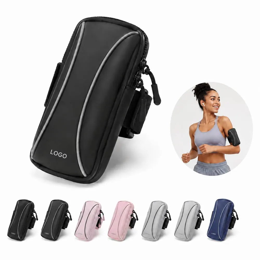 PU Reflective Armband with Adjustable Strap for Running