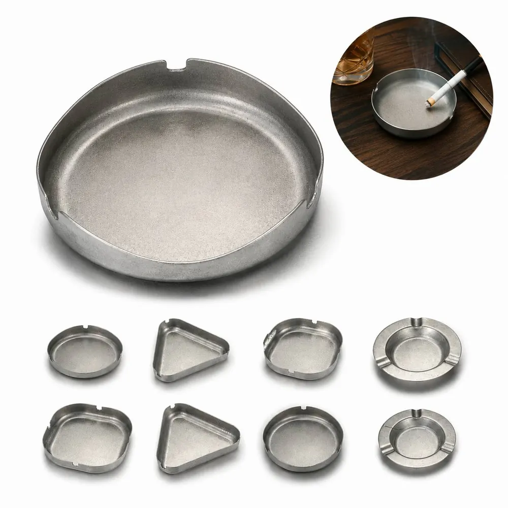 Retro Industrial Stainless Steel Ashtray, Vintage 2