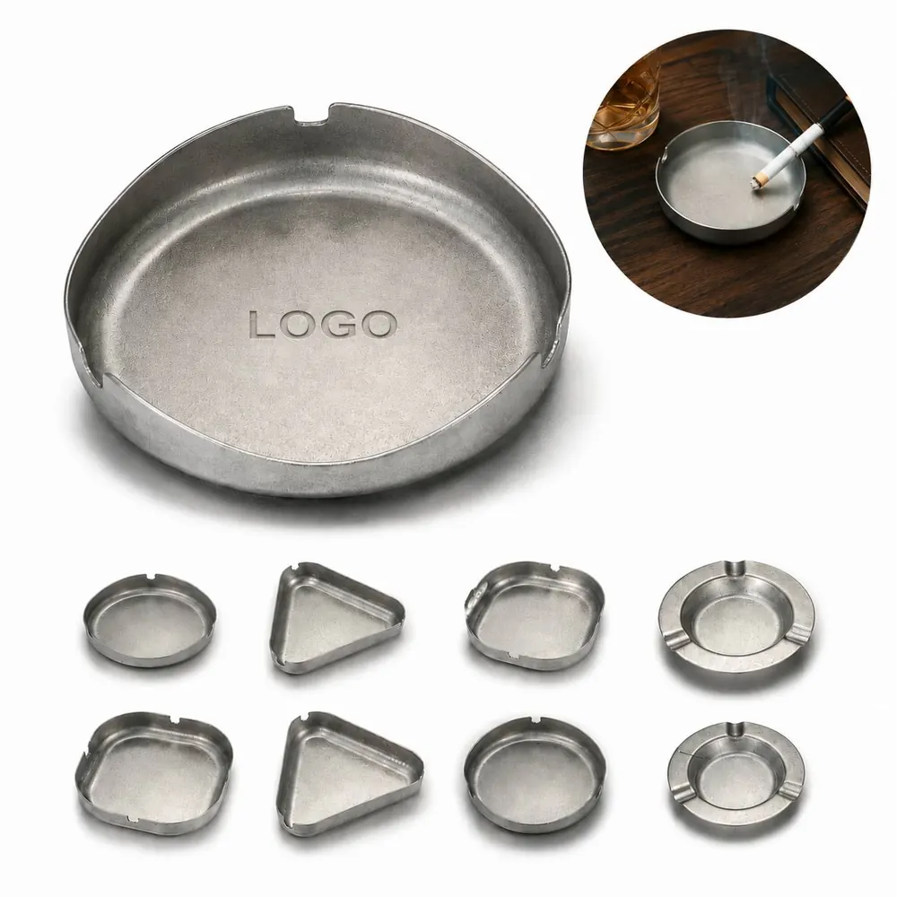 Retro Industrial Stainless Steel Ashtray, Vintage