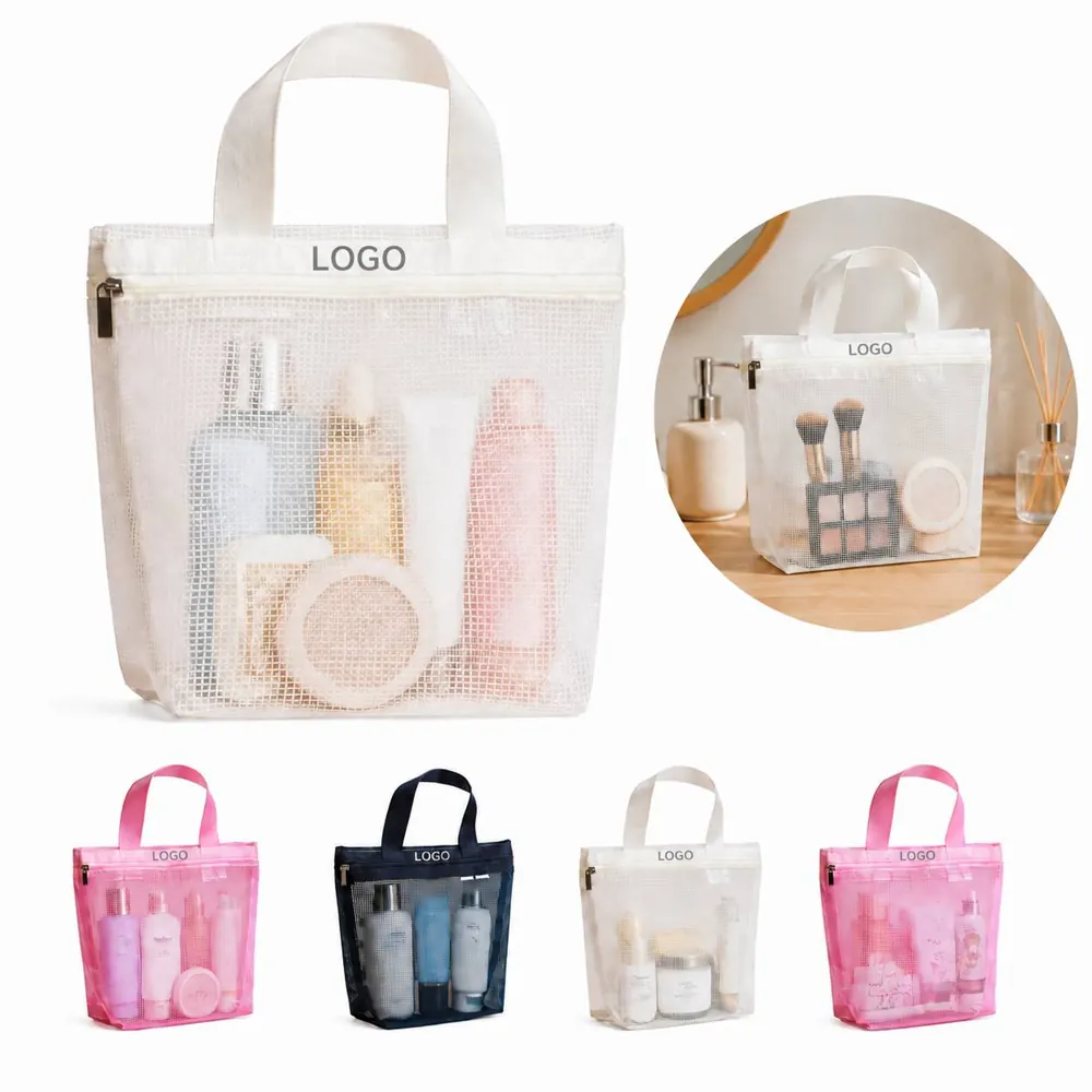 Breathable Mesh Toiletry Bag with Clear Compartments