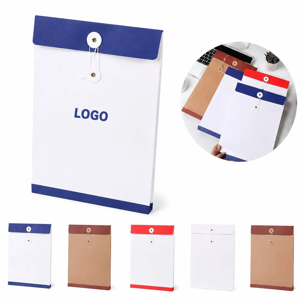 Customized Kraft Paper File Bags with Secure Flap Closure