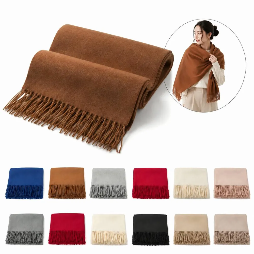 Solid Warm Long Cashmere Scarf Shawl Wrap for Winter 2