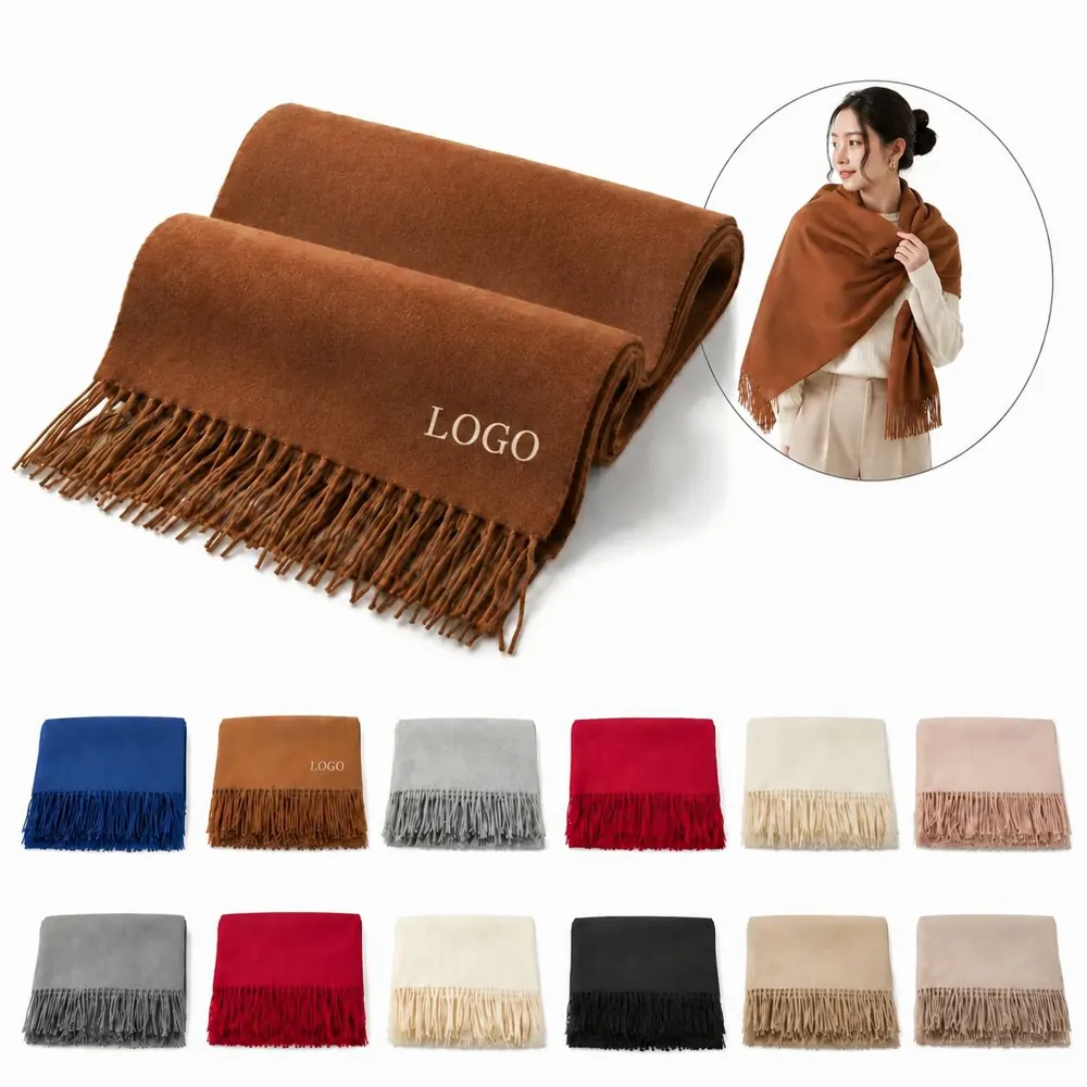 Solid Warm Long Cashmere Scarf Shawl Wrap for Winter