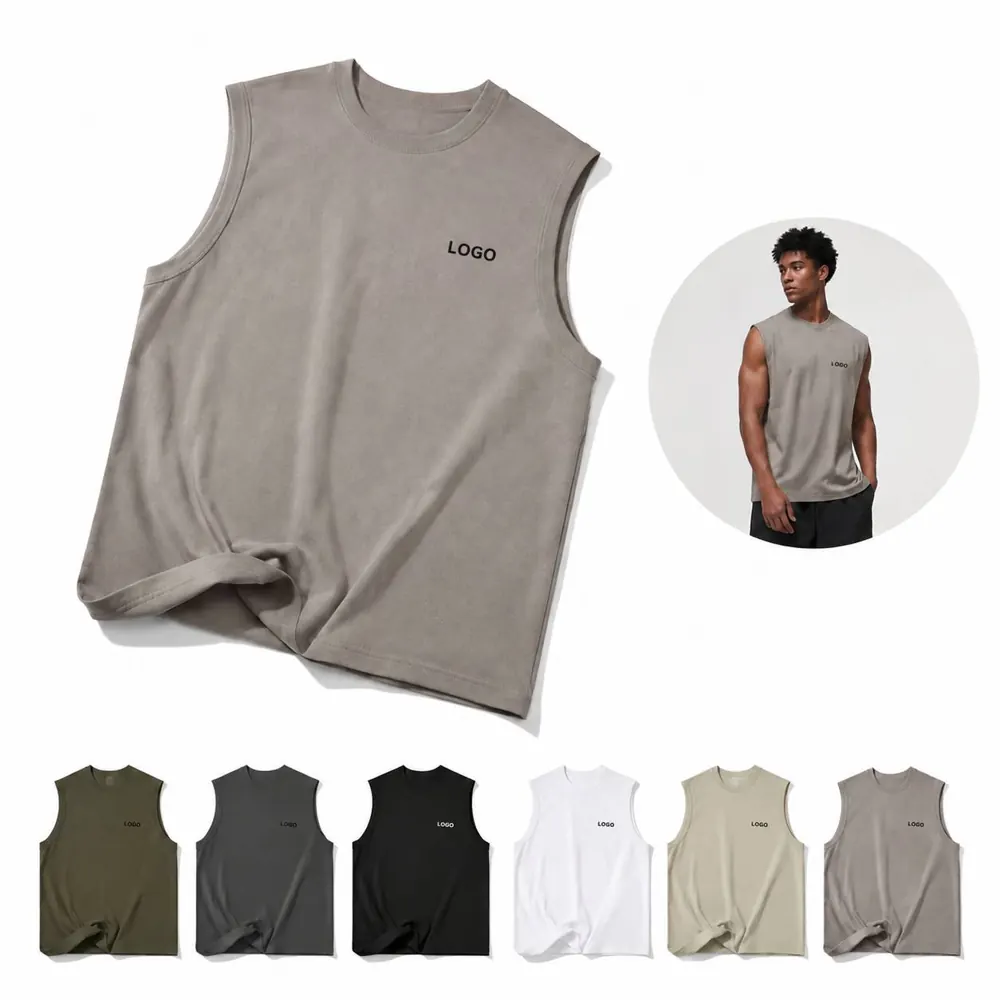 Unisex Quick-Dry Cotton Blend Sleeveless Athletic Tank Top