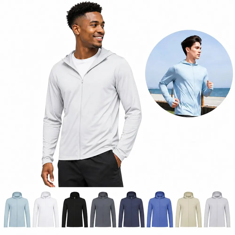 Men's UV Protection Hoodie Lightweight Sun Shirt 2