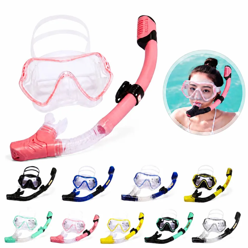 180° Panoramic Snorkel Mask with Dry-Top Snorkel Set 2