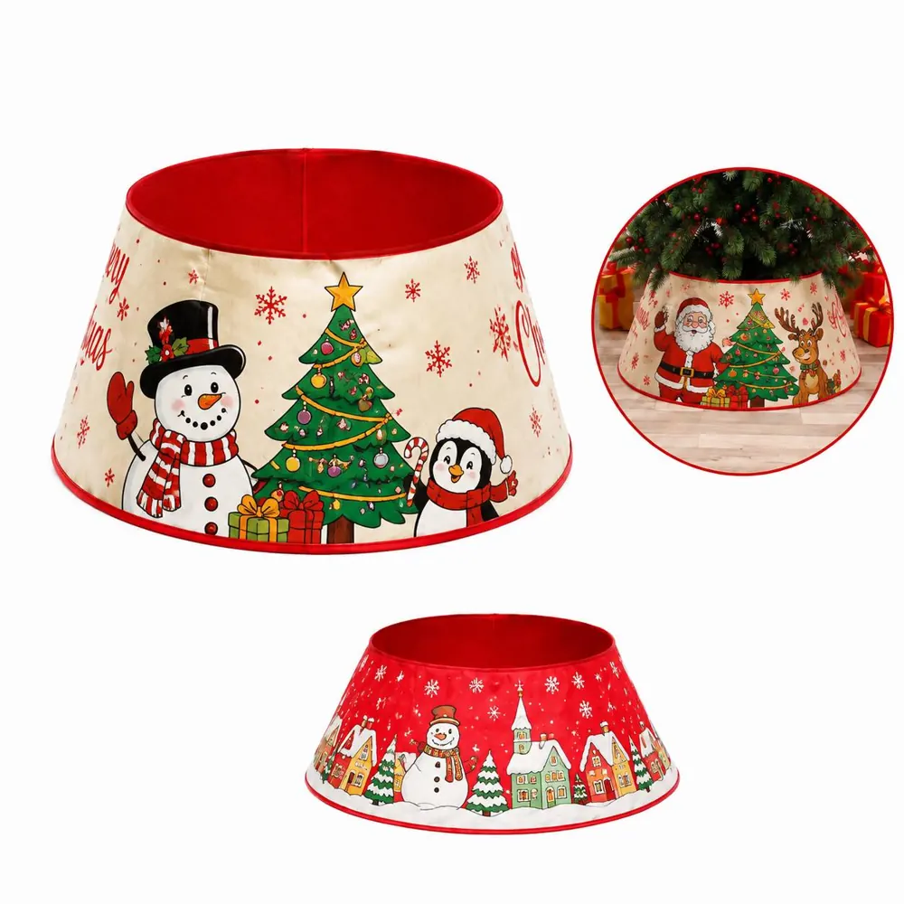 Customizable Fabric Christmas Tree Collar, Flexible Fit 2