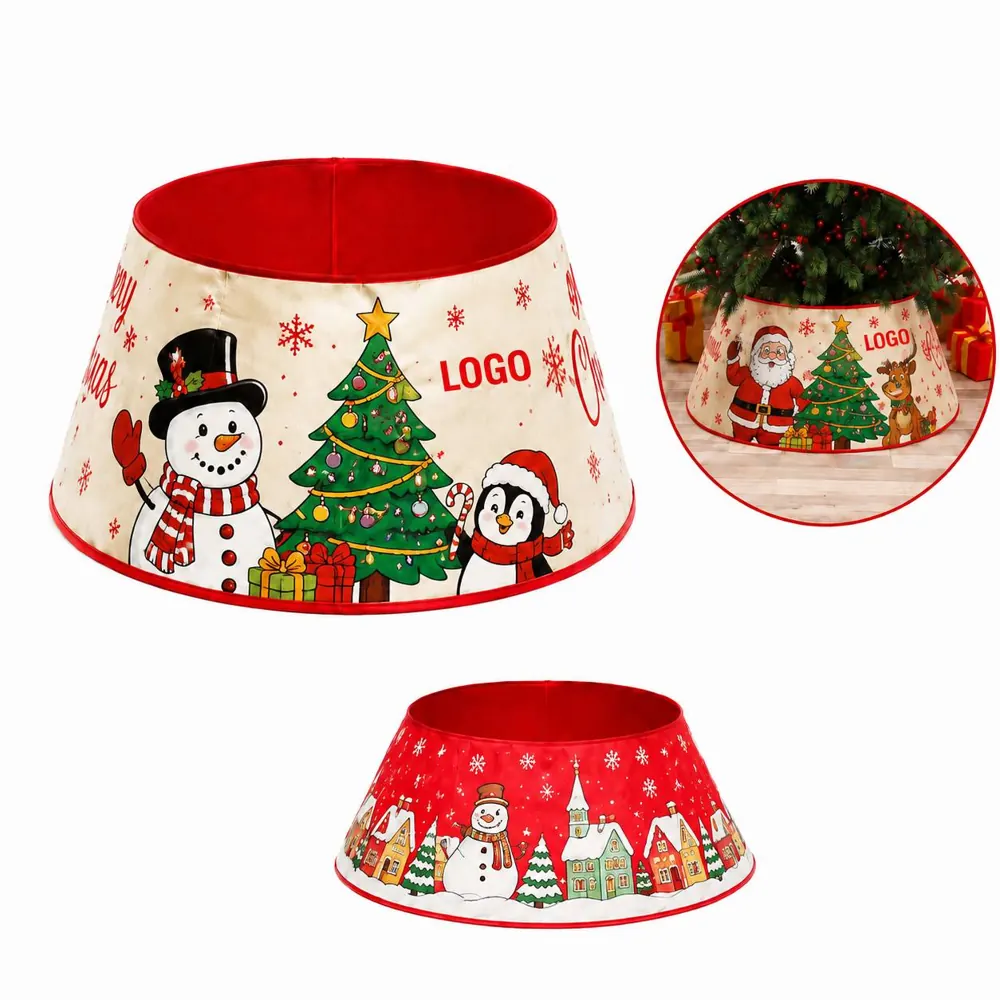 Customizable Fabric Christmas Tree Collar, Flexible Fit