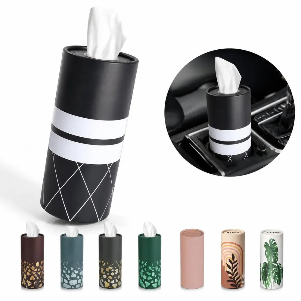 Cylinder Car Tissue Holder for Cup Holder, Refillable Auto 2