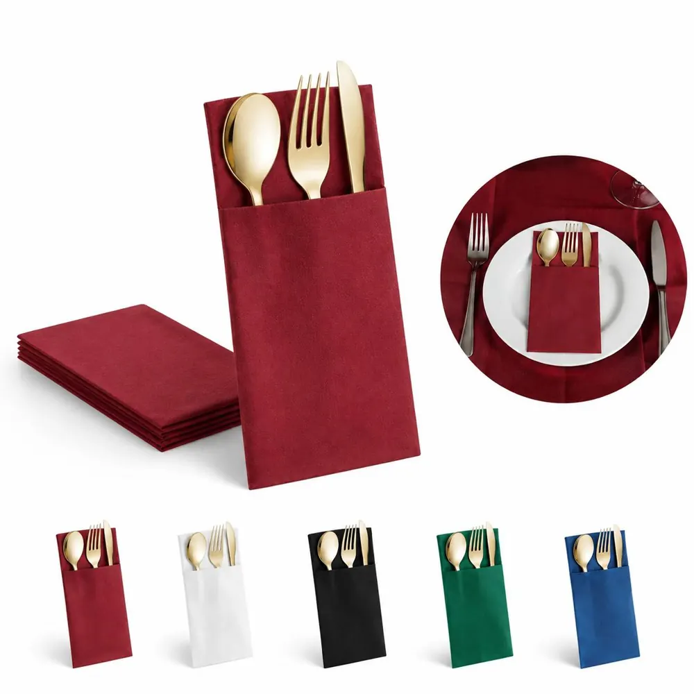 Disposable Linen Texture Paper Placemat Napkin for Dining 2