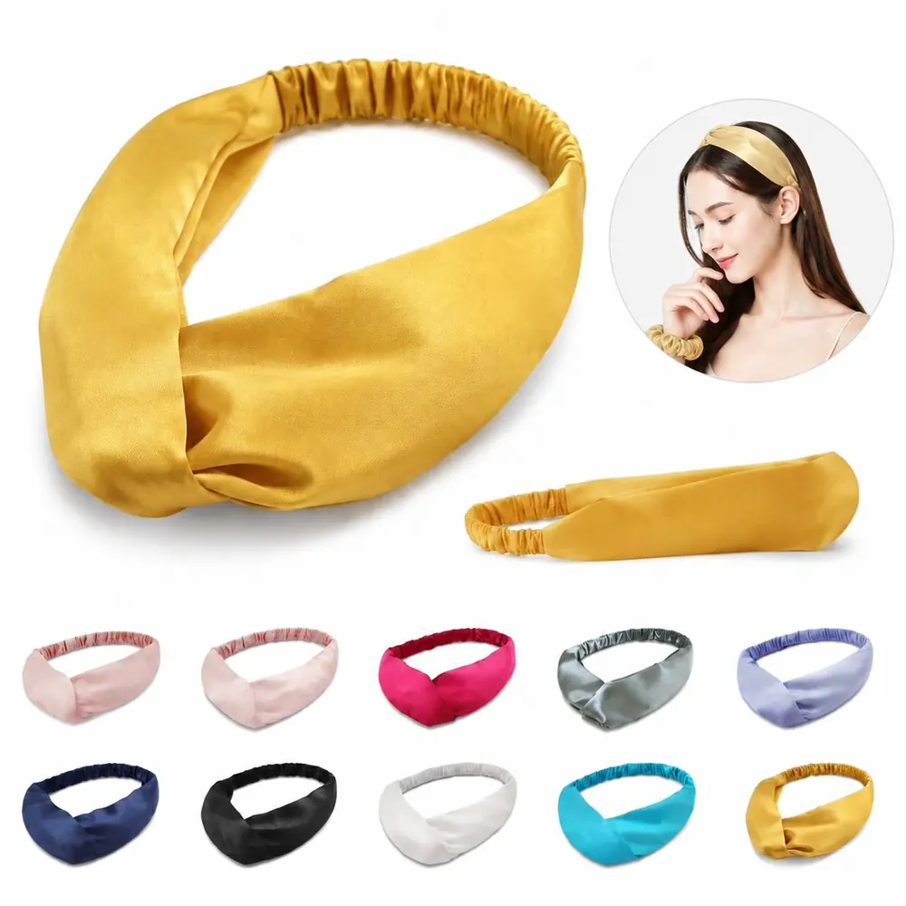Silk Satin Elastic Headband for Hair, Anti-Frizz Comfort Fit 2