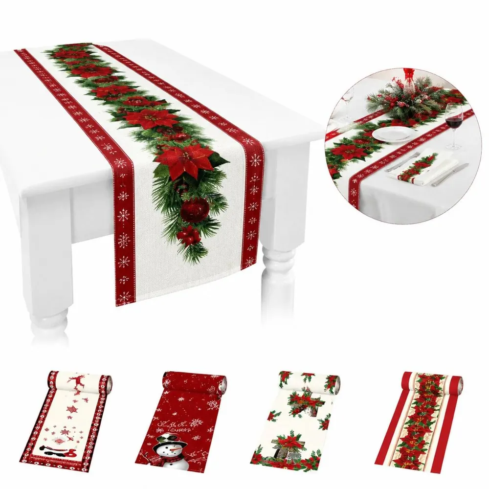 Custom Full Color Christmas Polyester Table Runner 2