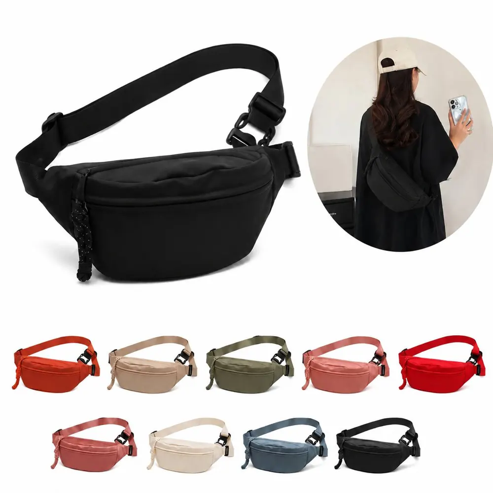 Unisex 3-Zipper Crossbody Fanny Pack with Adjustable Strap 2