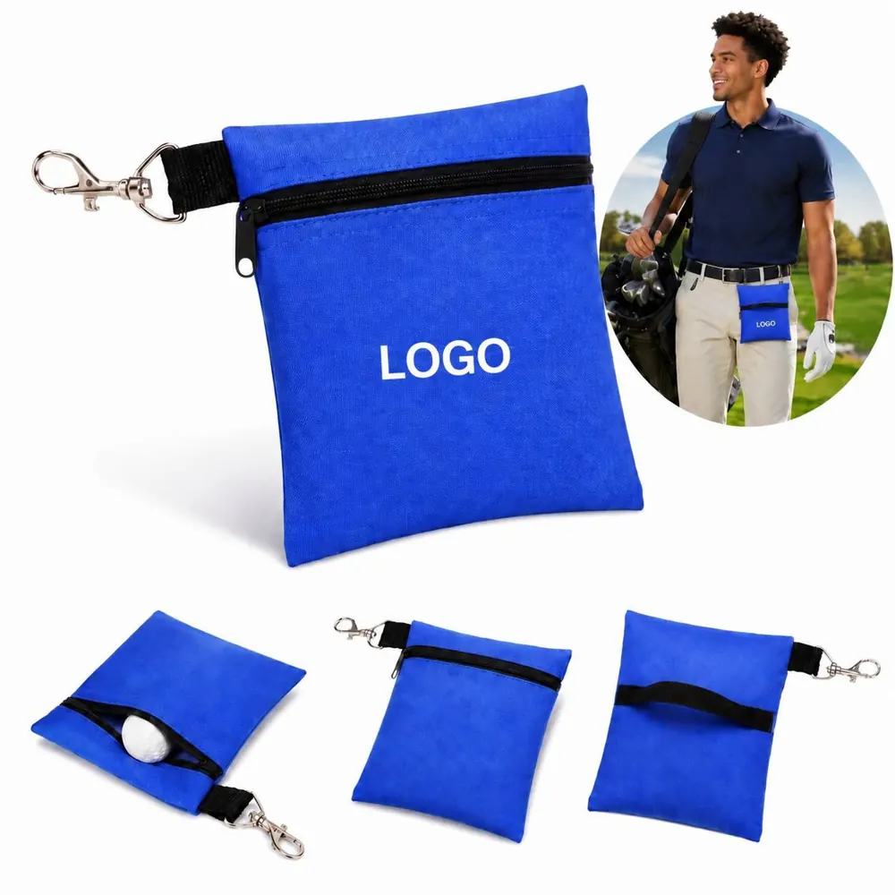 Zippered Golf Ball Pouch Lightweight Portable Storage