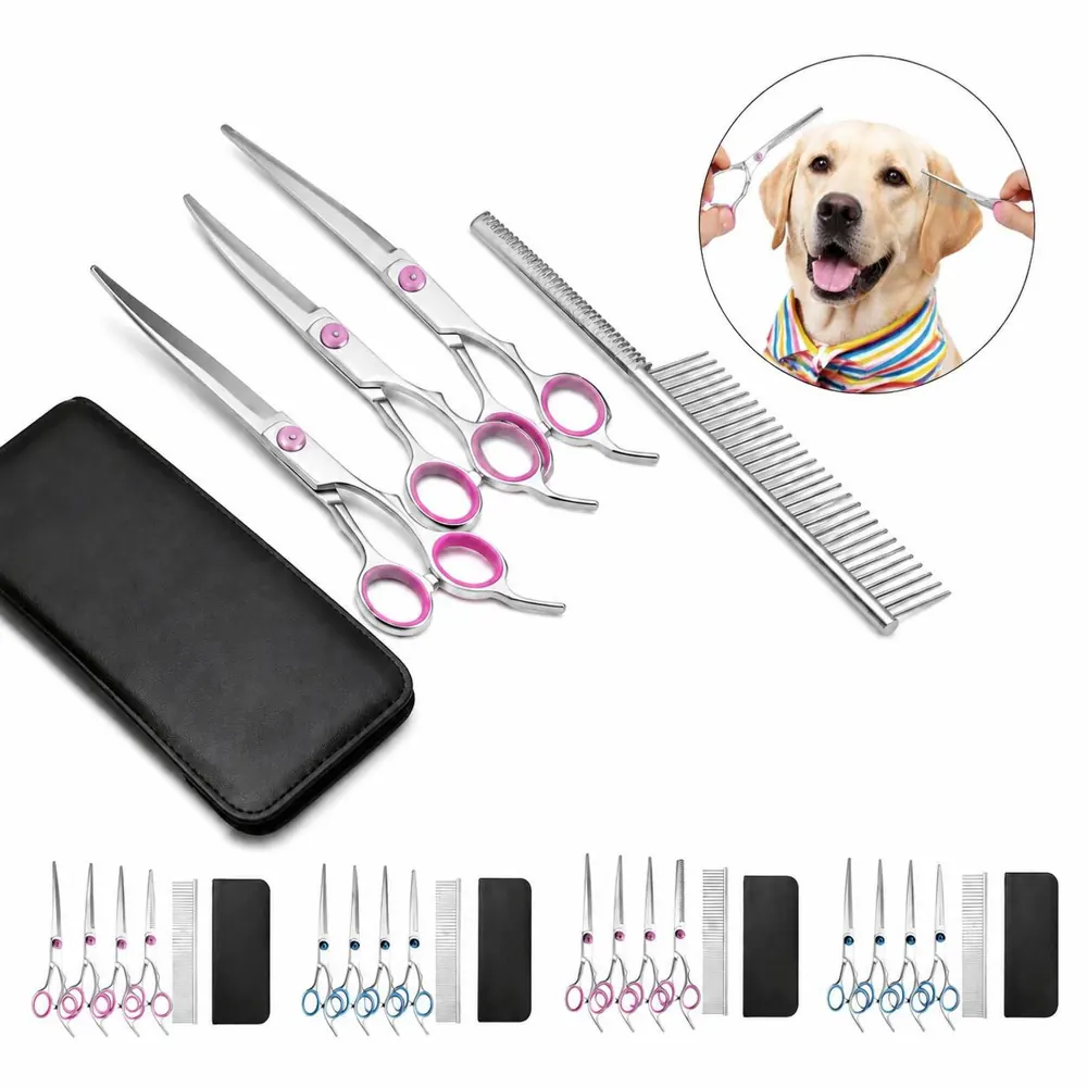 5-in-1 Stainless Steel Pet Grooming Scissors Set with Case 2