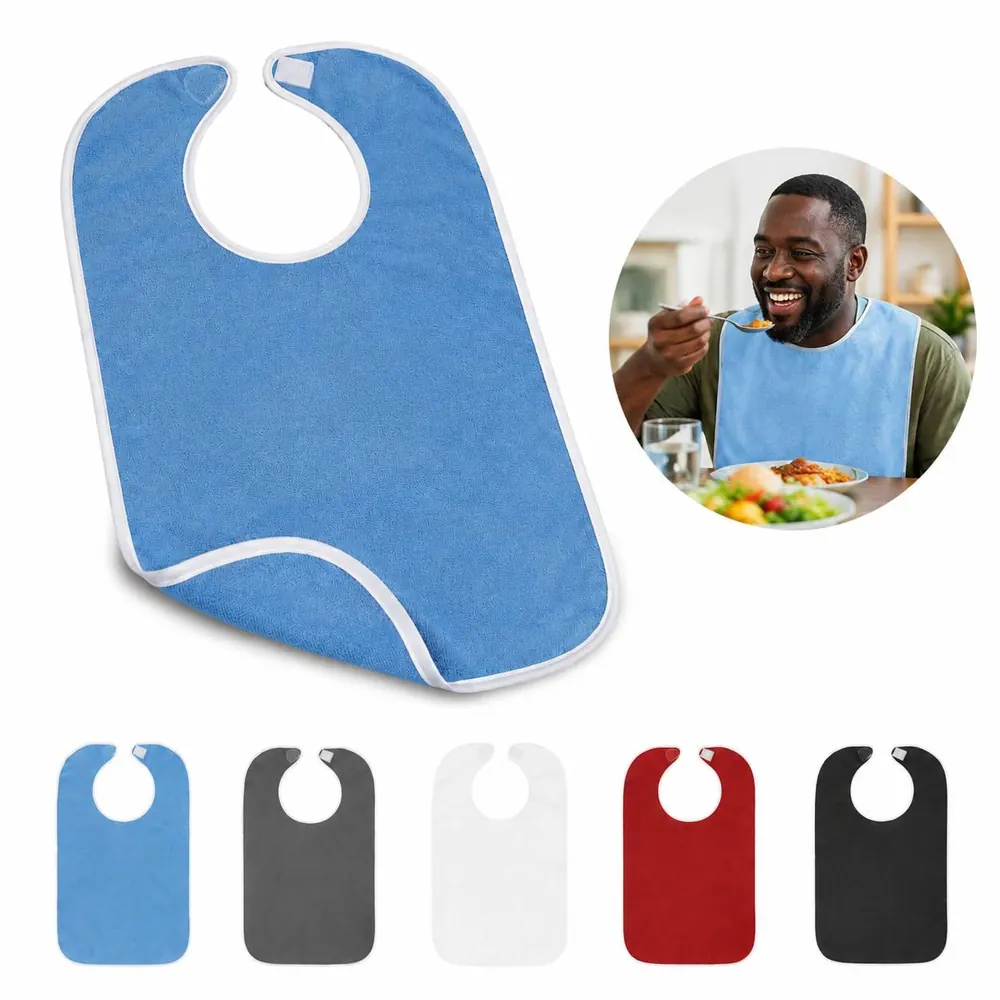 Large Polyester Adult Bibs with Waterproof Backing for Meal 2