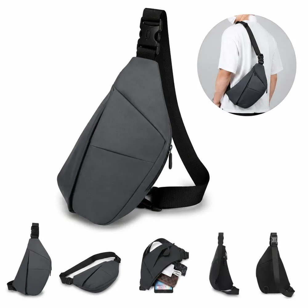 Waterproof PU Leather Sling Bag with Adjustable Strap 2