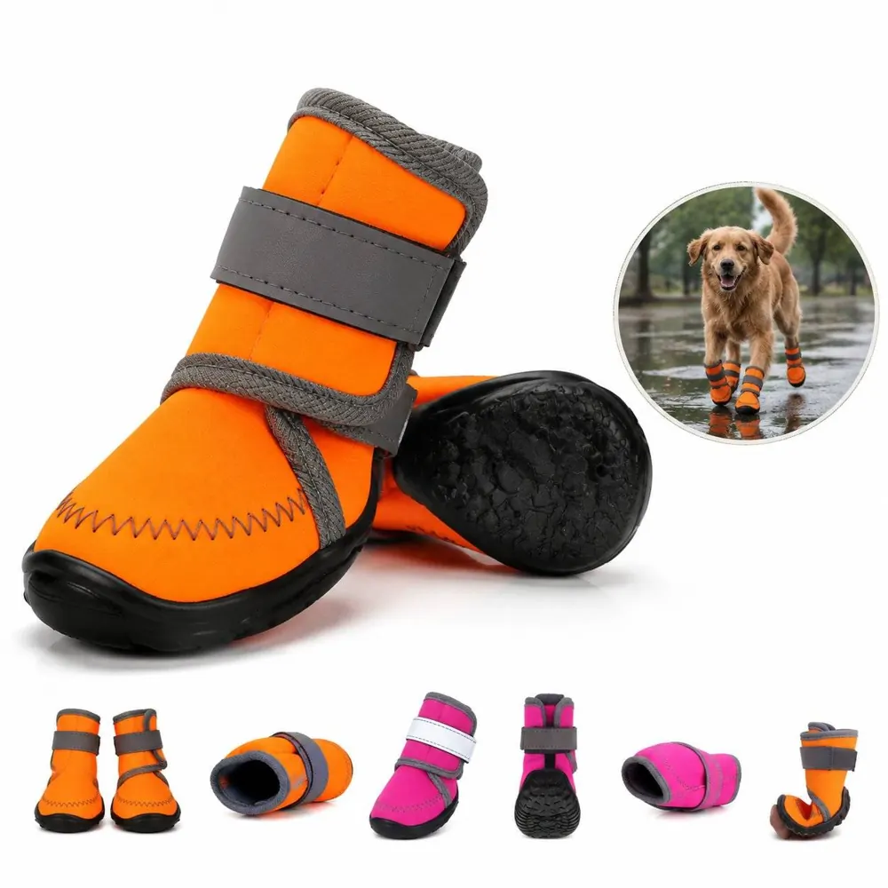 Waterproof Dog Boots with Anti-Slip Sole for Wet & Muddy 2