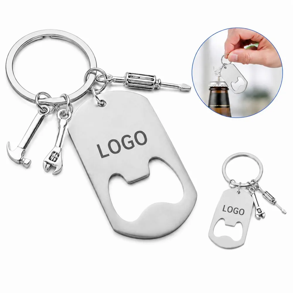 Stainless Steel Multi-Tool Keychain with Bottle Opener