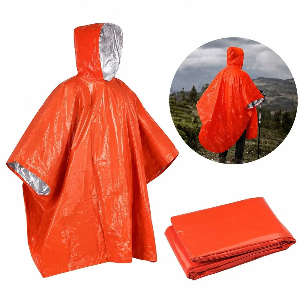 PE Emergency Rain Poncho Lightweight Waterproof 2