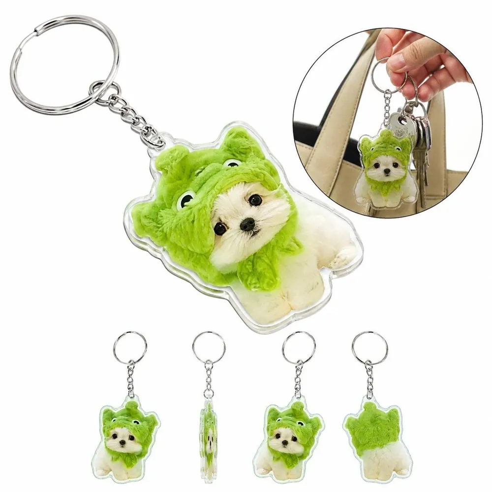 Custom Pet Photo Acrylic Keychain, 2-Inch Durable Clear 2