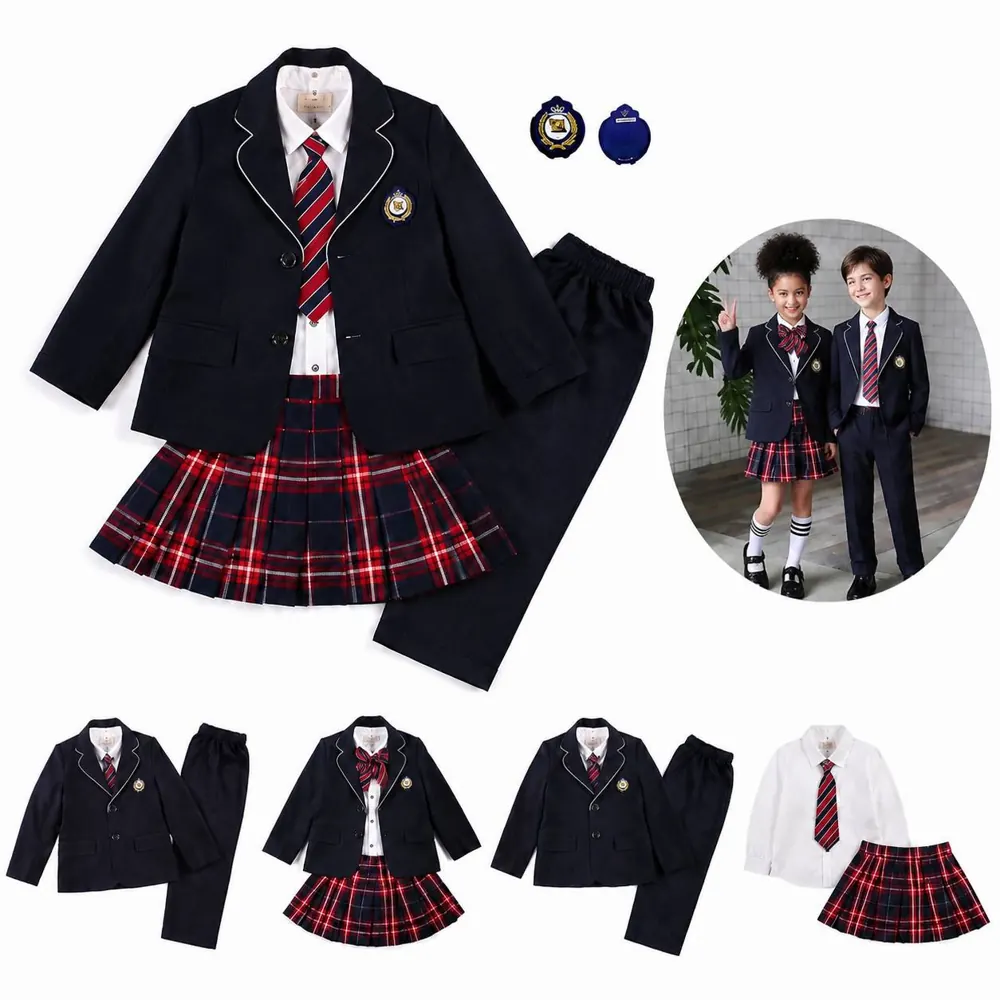 Kids 4-Pc School Uniform Set with Tailored Blazer 2