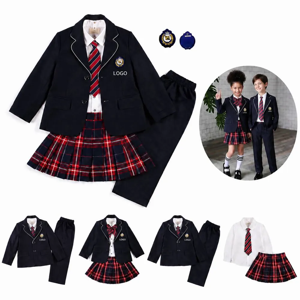 Kids 4-Pc School Uniform Set with Tailored Blazer