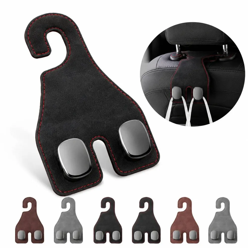 Premium Dual Seat Back Hooks for Car Headrest Storage 2