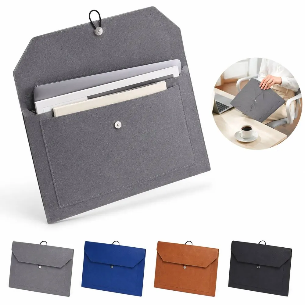 Waterproof PU Leather A4 Folder with Zipper, 2-Pocket 2