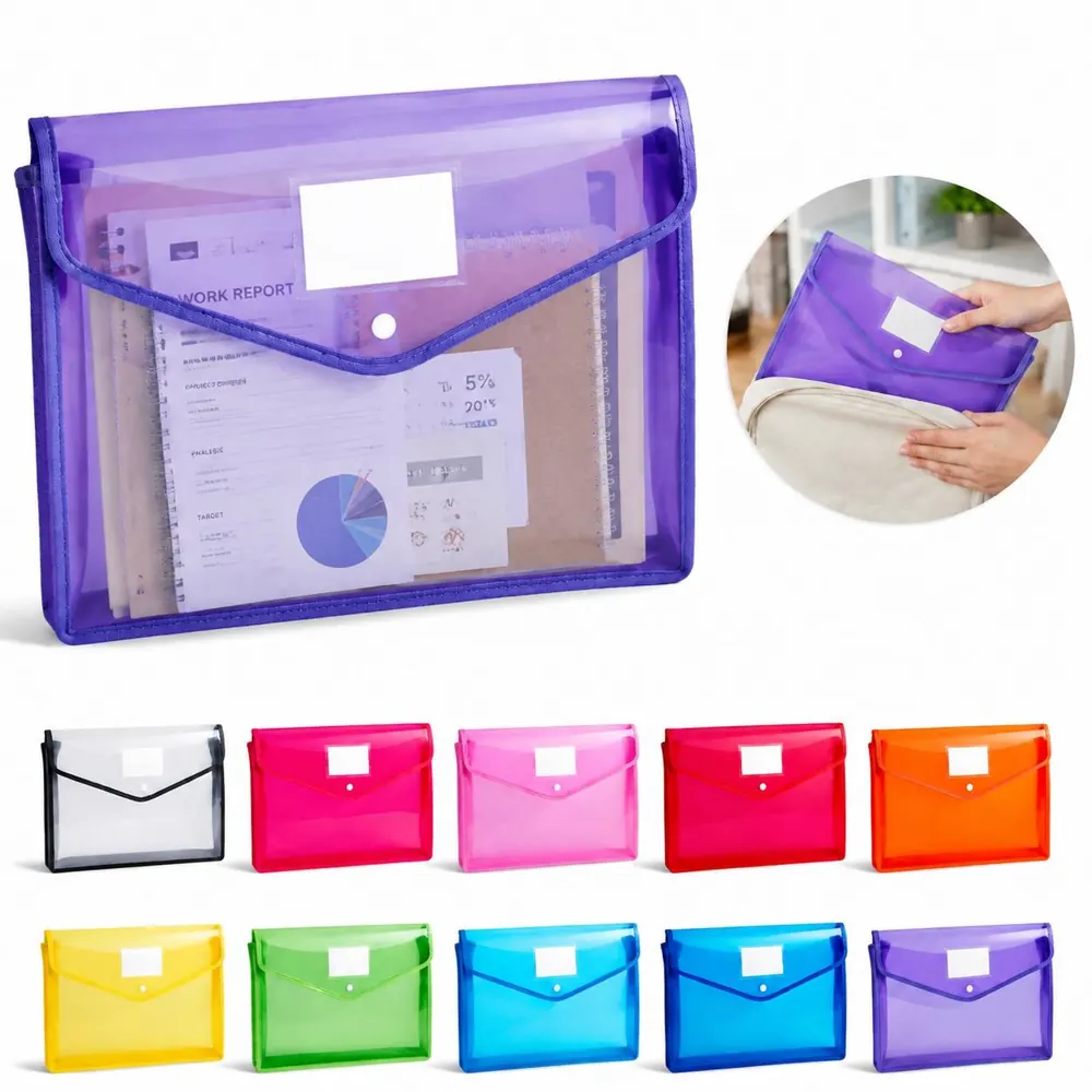 Waterproof A4 Document Folder with Secure Snap Closure 2
