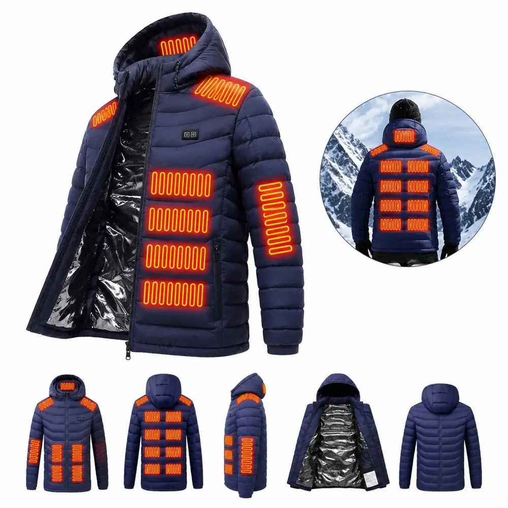 4-Zone Heated Down Jacket with 19 Heating Zones for Outdoor 2