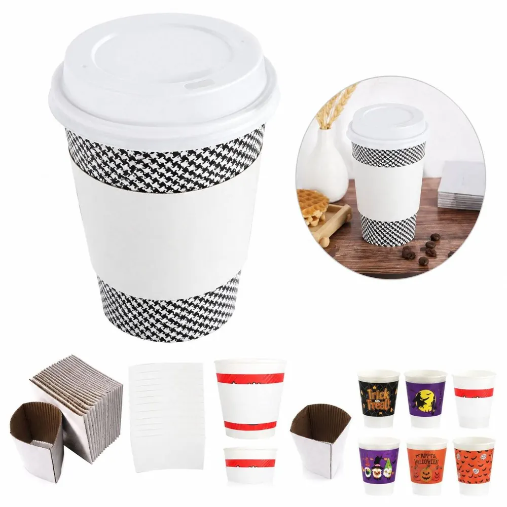 Custom Printed White Insulated Coffee Cup Sleeves 2