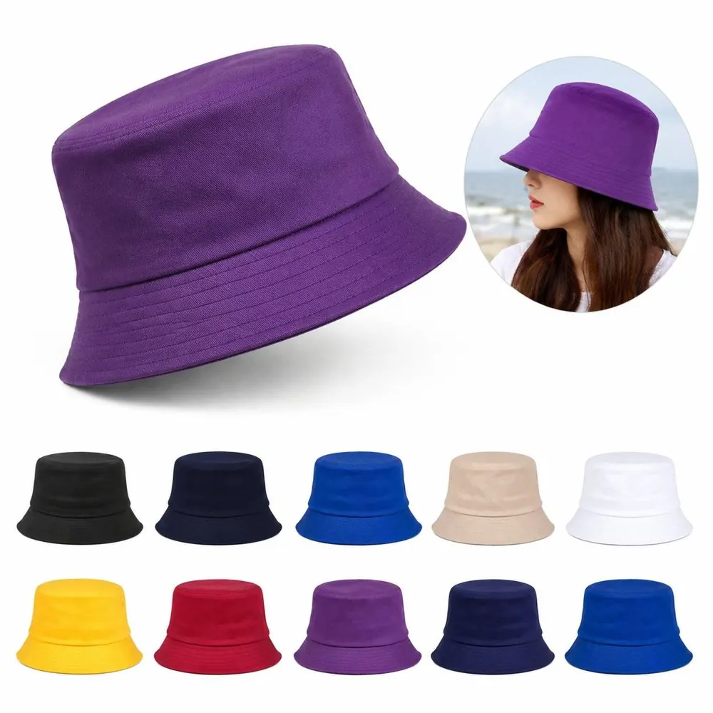 Cotton Bucket Hat with Wide Brim for Sun Protection 2