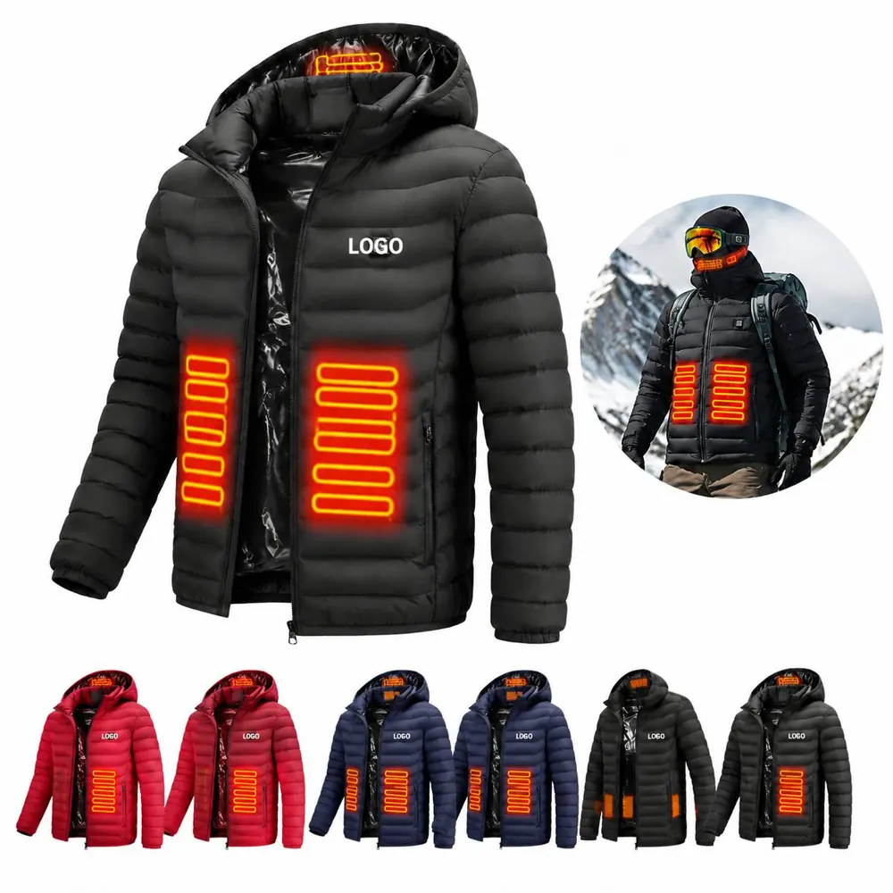 4-Zone Heated Down Jacket for Unisex Cold Weather Outdoor