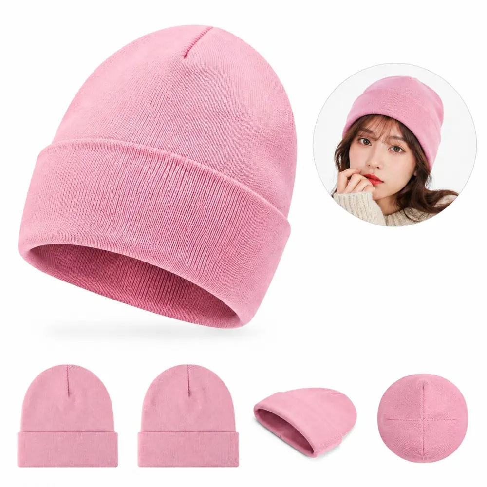 Solid Color Knitted Beanie for Cold Weather 2