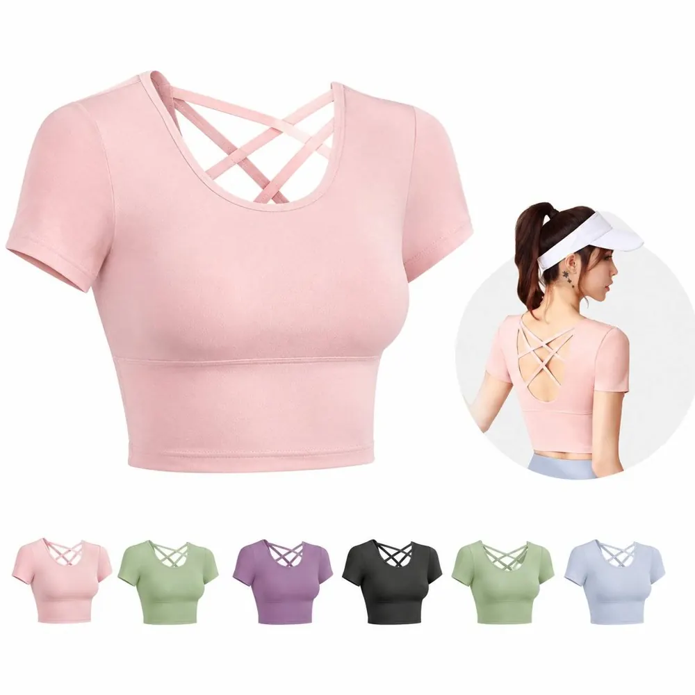 Cross-Back Moisture-Wicking Sports Bra for Yoga & Gym 2