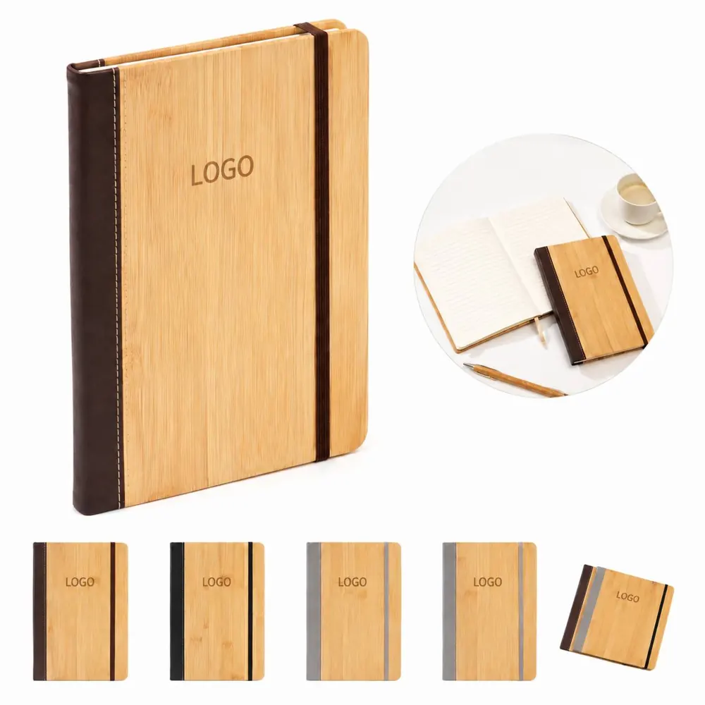 Customized PU Bamboo Texture A5 Waterproof Notebook Planner