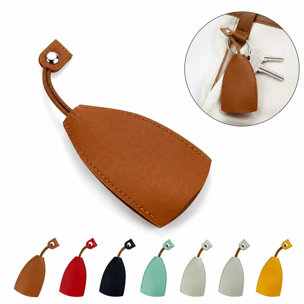 Retractable PU Leather Car Key Case with Pull-Out Strap 2