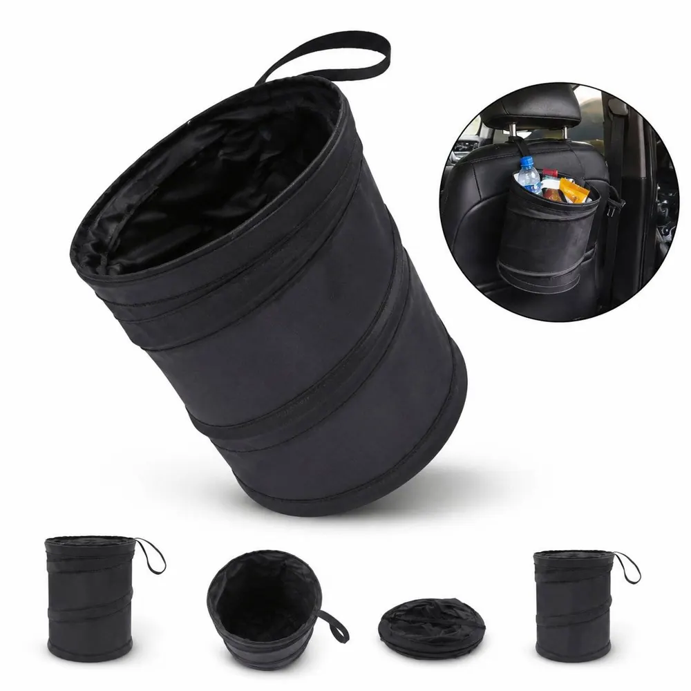 Foldable Car Trash Bin with Handles for Auto Garbage Storage 2